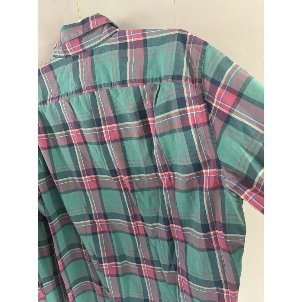 J. Crew Summer‎ Plaid Button Down Shirt Men's Size Large Business Casual